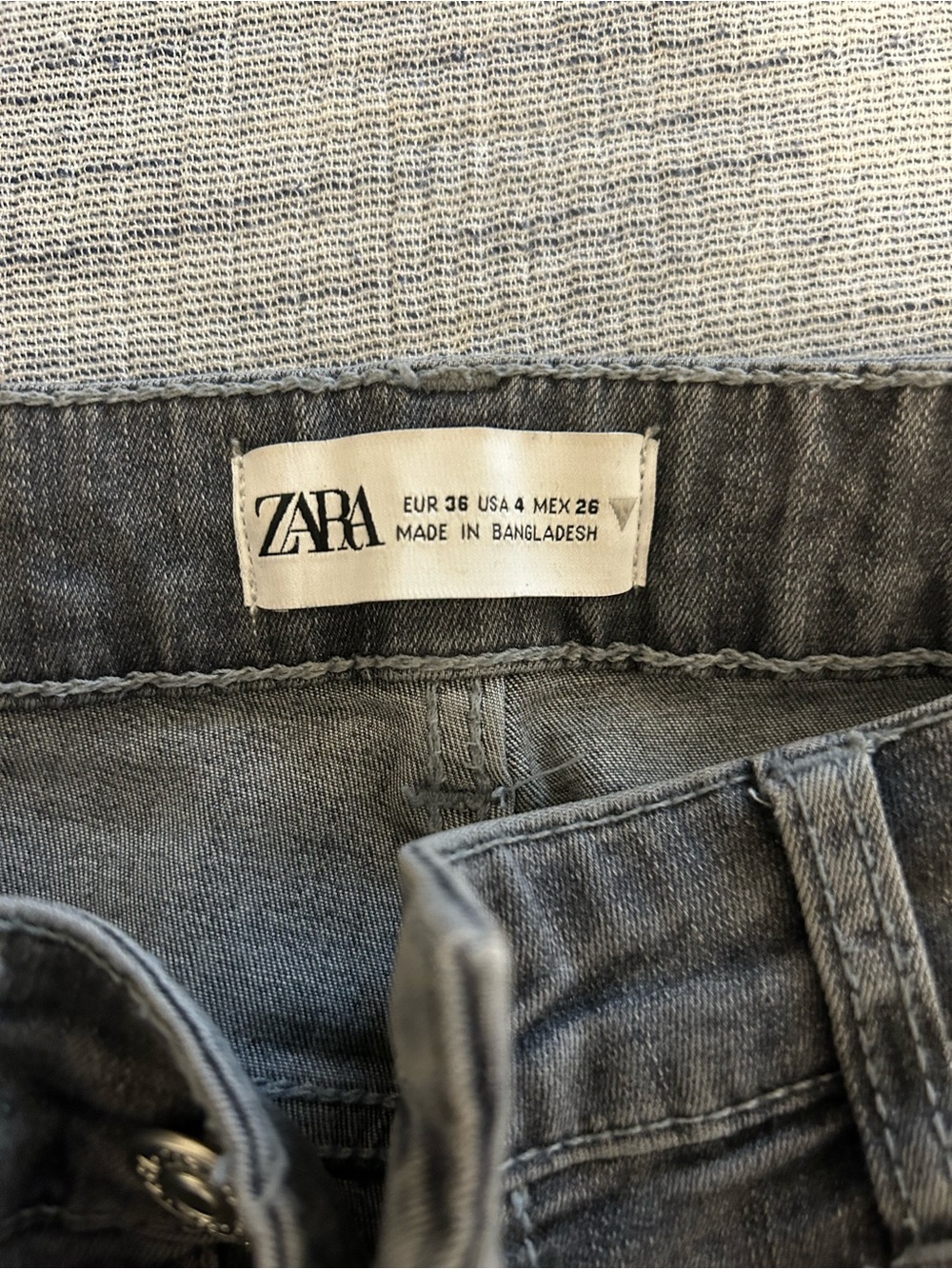 ZARA Women’s Slim Gray Jeans - Washed Charcoal
